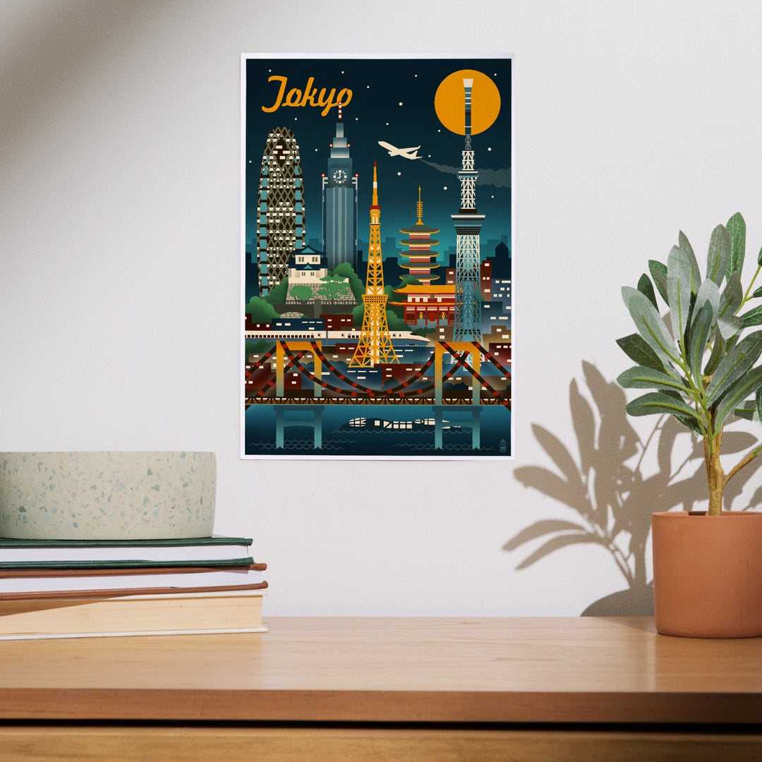 Tokyo, Japan, Retro Skyline, Art & Giclee Prints Art Lantern Press