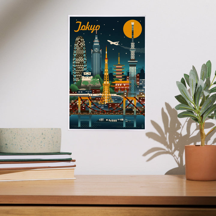 Tokyo, Japan, Retro Skyline, Art & Giclee Prints Art Lantern Press
