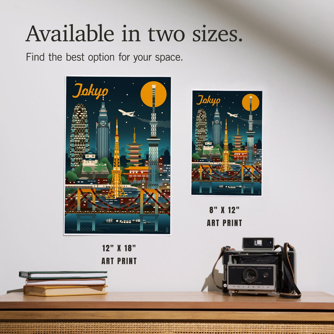 Tokyo, Japan, Retro Skyline, Art & Giclee Prints Art Lantern Press