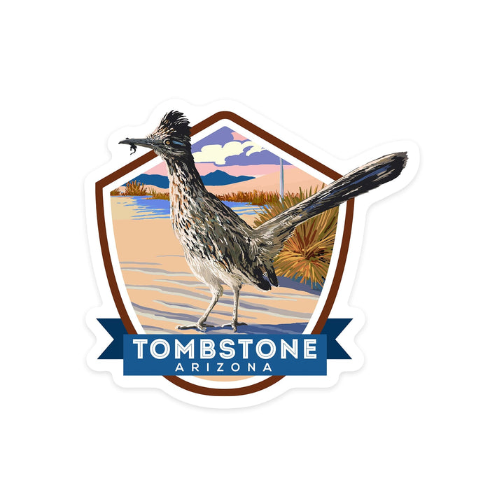 Tombstone, Arizona, Bird, Contour, Vinyl Sticker Sticker Lantern Press