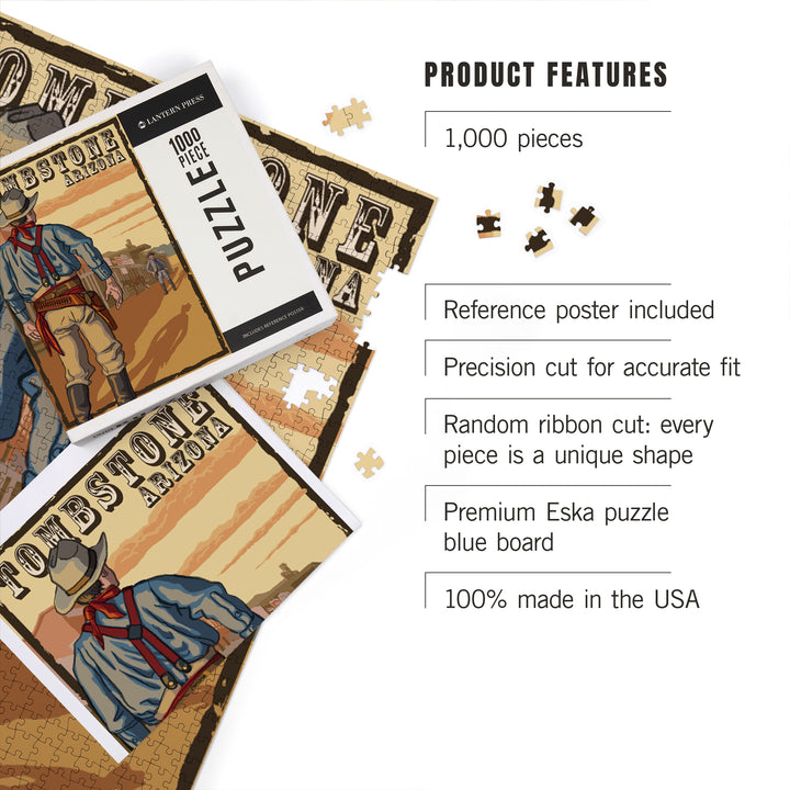 Tombstone, Arizona, Cowboy Standoff, Jigsaw Puzzle Puzzle Lantern Press