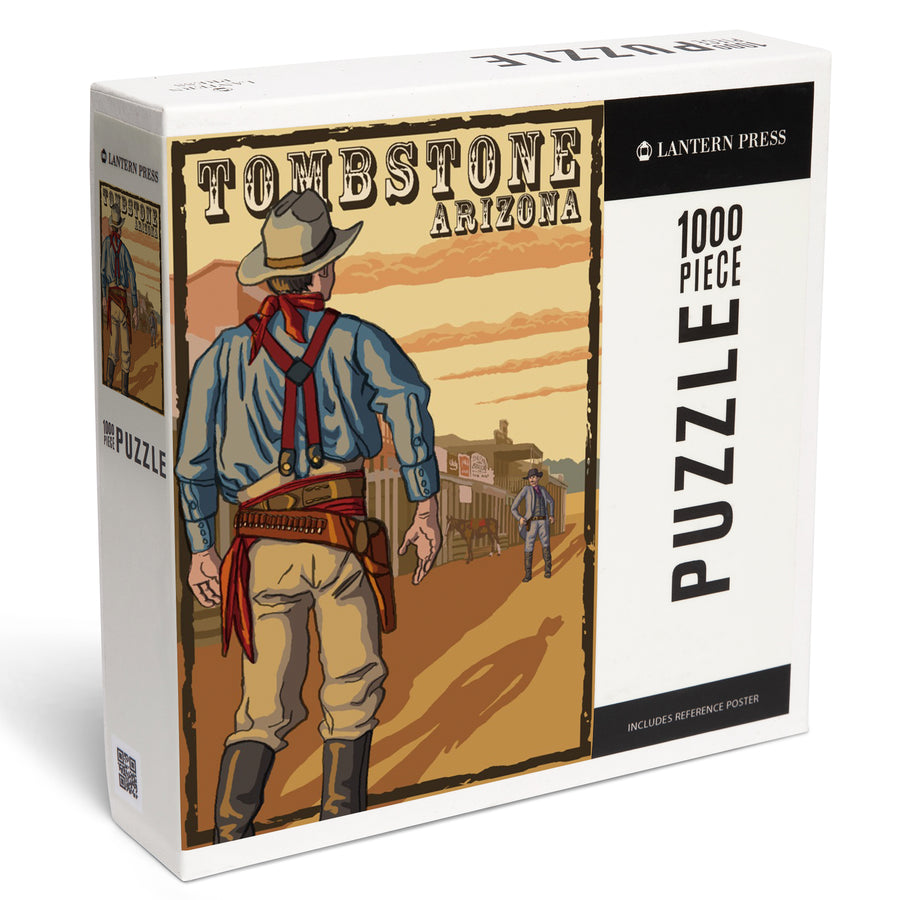 Tombstone, Arizona, Cowboy Standoff, Jigsaw Puzzle Puzzle Lantern Press
