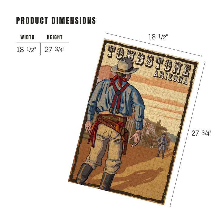 Tombstone, Arizona, Cowboy Standoff, Jigsaw Puzzle Puzzle Lantern Press