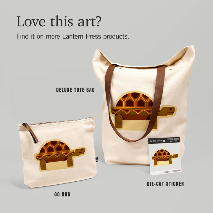 Tortoise, Geometric, Contour, Lantern Press Artwork, Vinyl Sticker Sticker Lantern Press