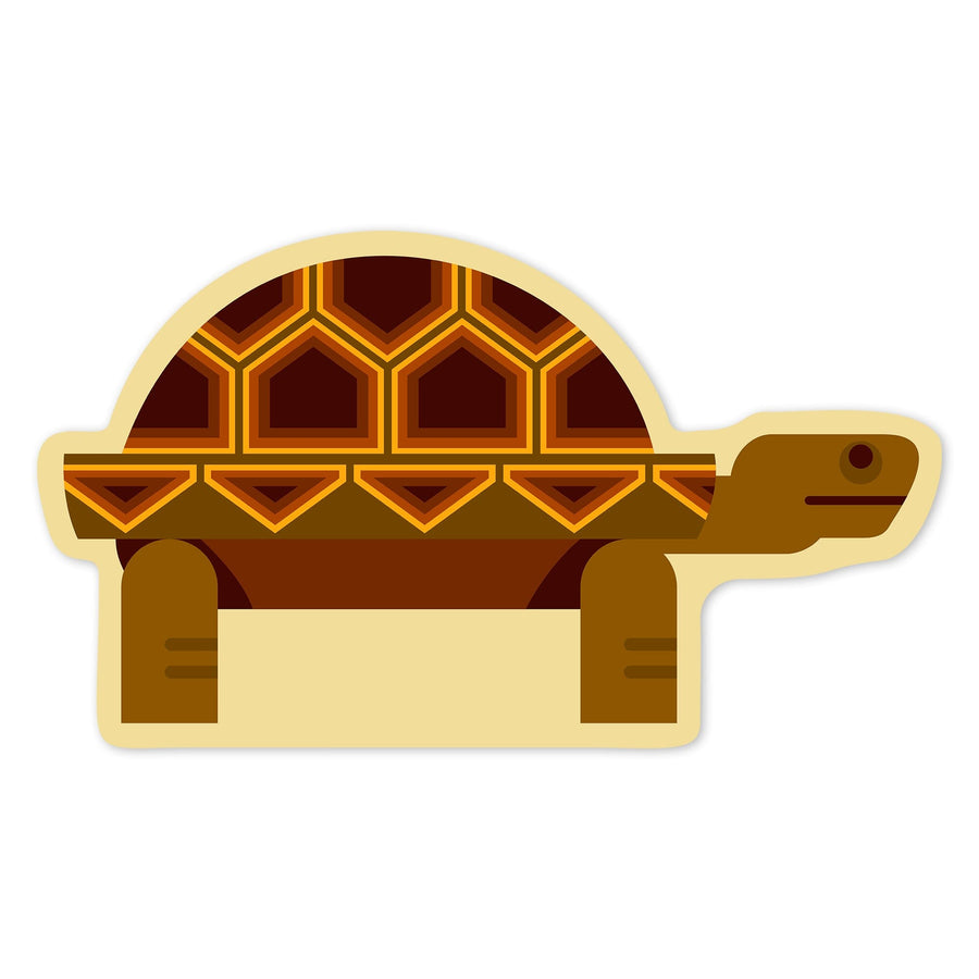 Tortoise, Geometric, Contour, Lantern Press Artwork, Vinyl Sticker Sticker Lantern Press