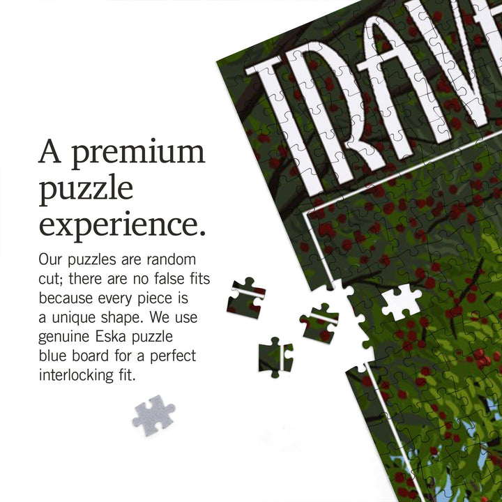 Traverse City, Michigan, Cherry Orchard Harvest, Jigsaw Puzzle Puzzle Lantern Press