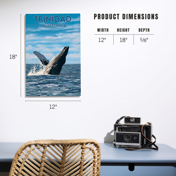 Trinidad, California, Humpback Whale, Wood Signs and Postcards Wood Lantern Press