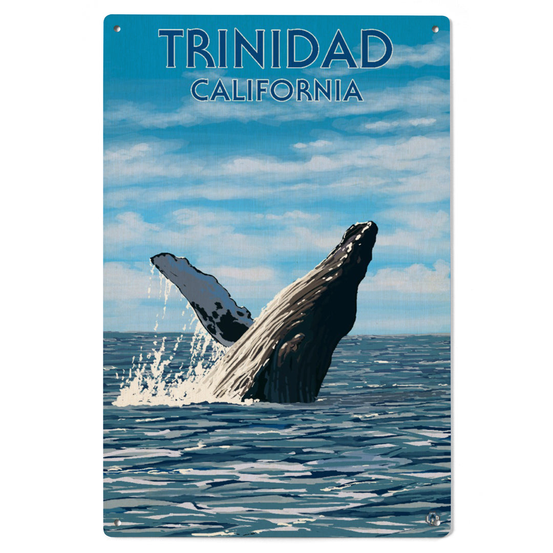 Trinidad, California, Humpback Whale, Wood Signs and Postcards Wood Lantern Press