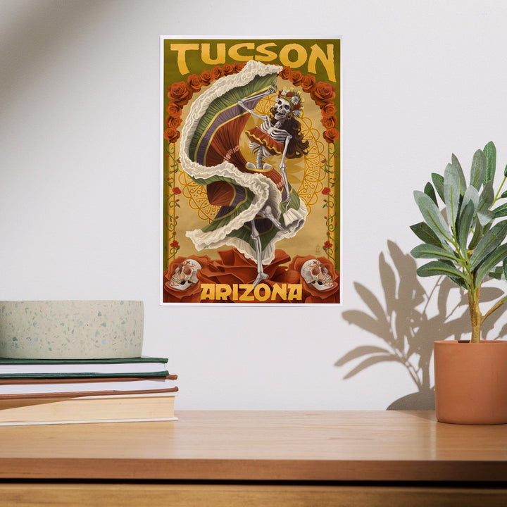 Tucson, Arizona, Day of the Dead Skeleton Dancing, Art & Giclee Prints Art Lantern Press