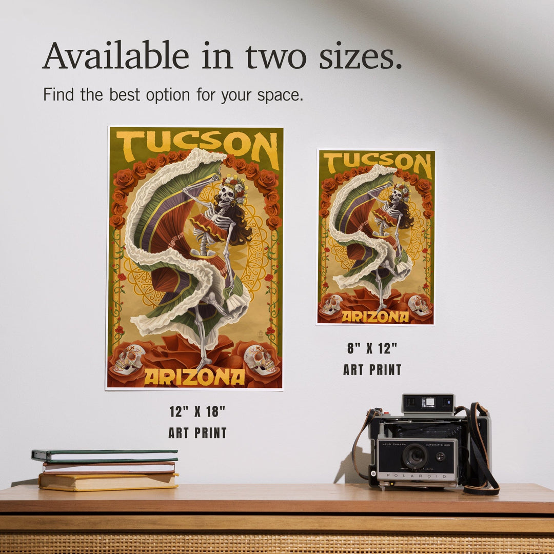 Tucson, Arizona, Day of the Dead Skeleton Dancing, Art & Giclee Prints Art Lantern Press