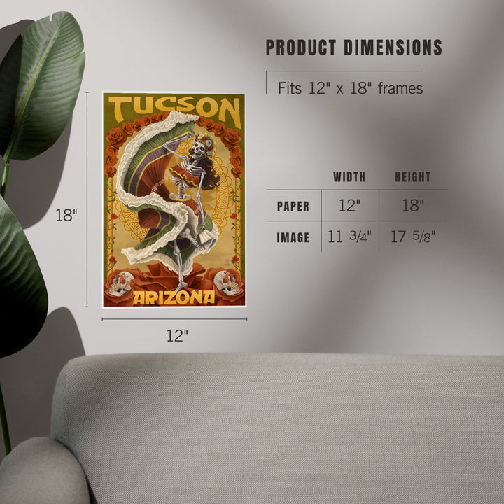 Tucson, Arizona, Day of the Dead Skeleton Dancing, Art & Giclee Prints Art Lantern Press