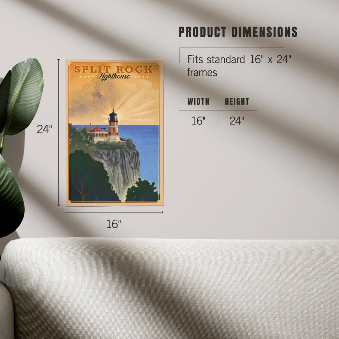 Two Harbors, Minnesota, Split Rock Lighthouse, Lithograph, Art & Giclee Prints Art Lantern Press