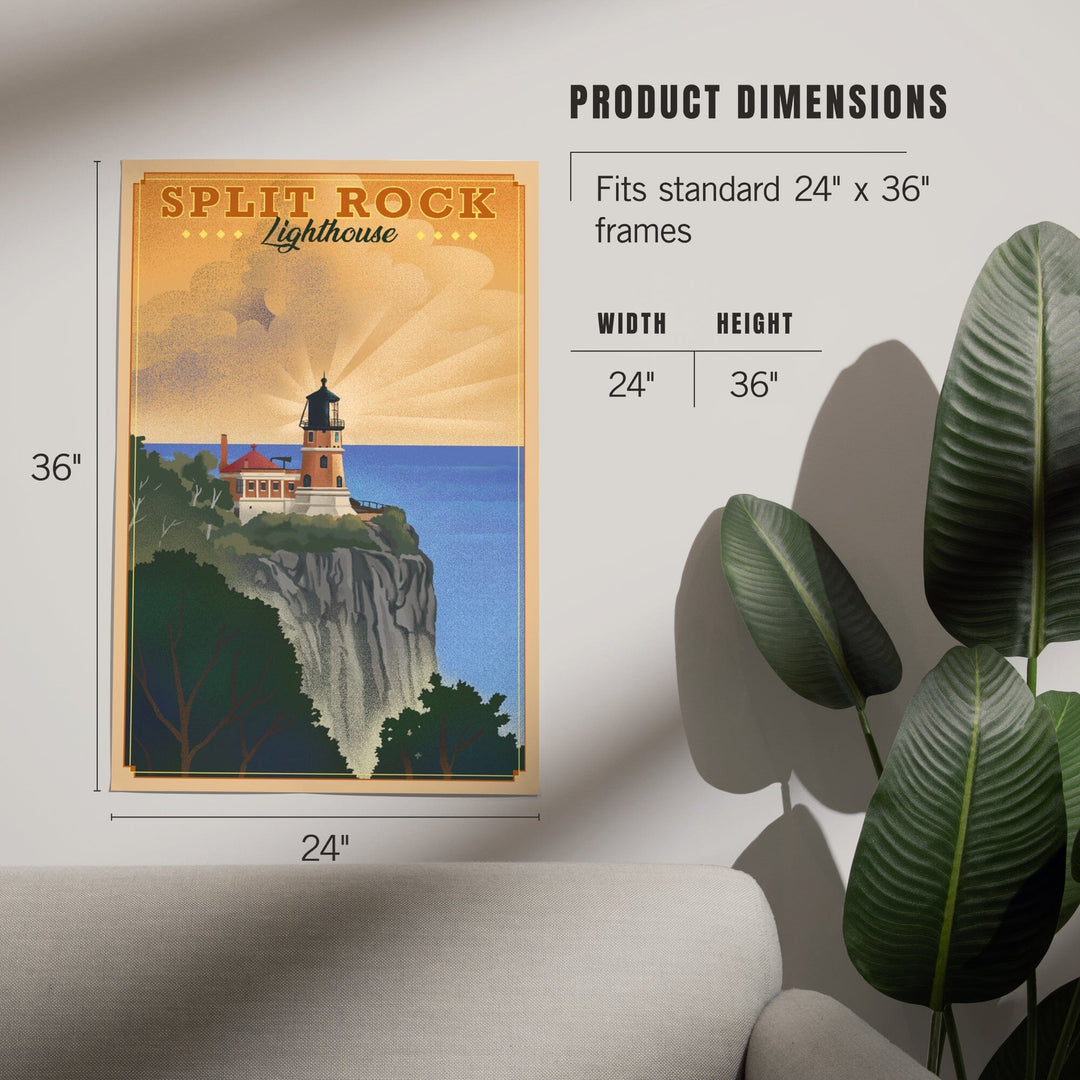 Two Harbors, Minnesota, Split Rock Lighthouse, Lithograph, Art & Giclee Prints Art Lantern Press