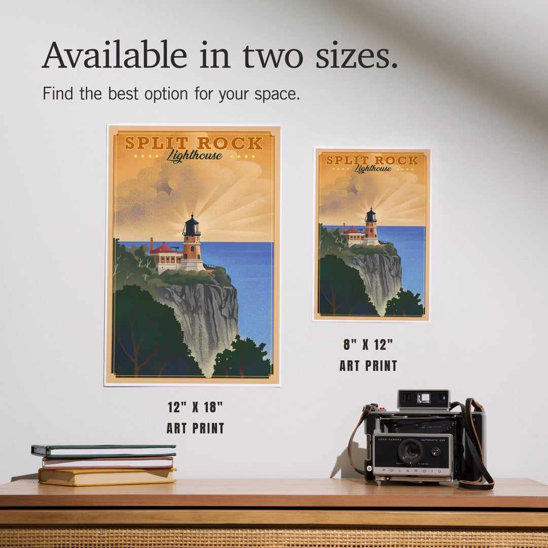 Two Harbors, Minnesota, Split Rock Lighthouse, Lithograph, Art & Giclee Prints Art Lantern Press
