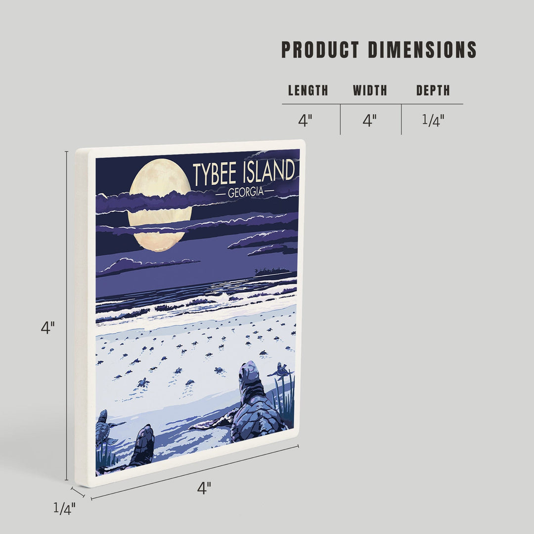 Tybee Island, Georgia, Sea Turtles Hatching, Coasters Coasters Lantern Press