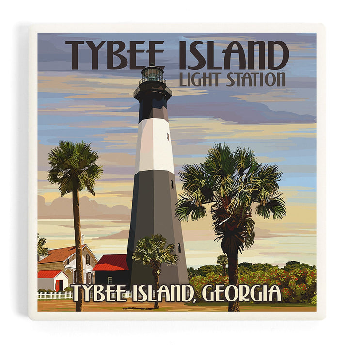 Tybee Island Light Station, Georgia, Coasters Coasters Lantern Press Coaster