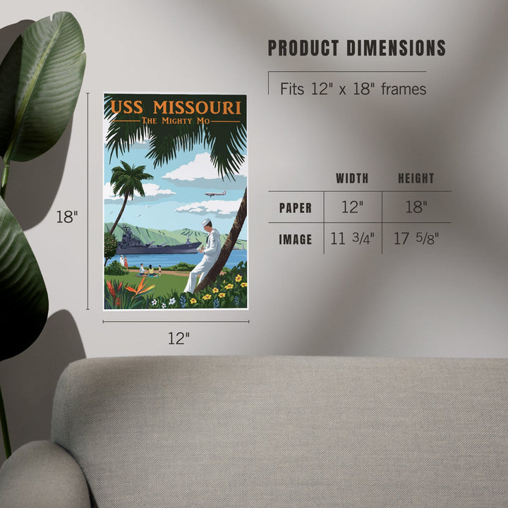 USS Missouri, Pearl Harbor Prewar, Art & Giclee Prints Art Lantern Press