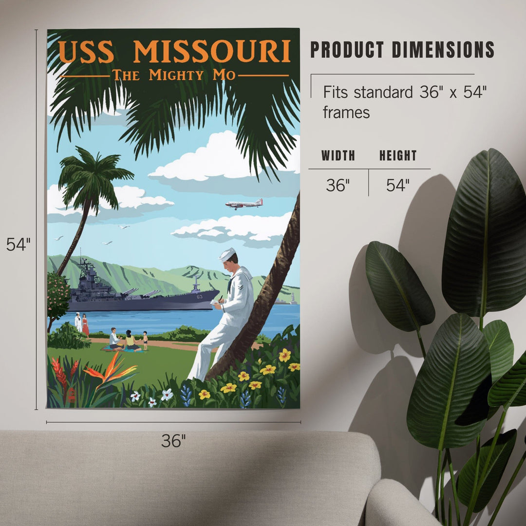 USS Missouri, Pearl Harbor Prewar, Art & Giclee Prints Art Lantern Press