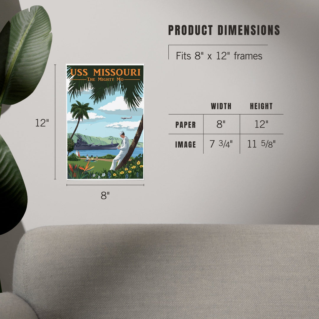 USS Missouri, Pearl Harbor Prewar, Art & Giclee Prints Art Lantern Press