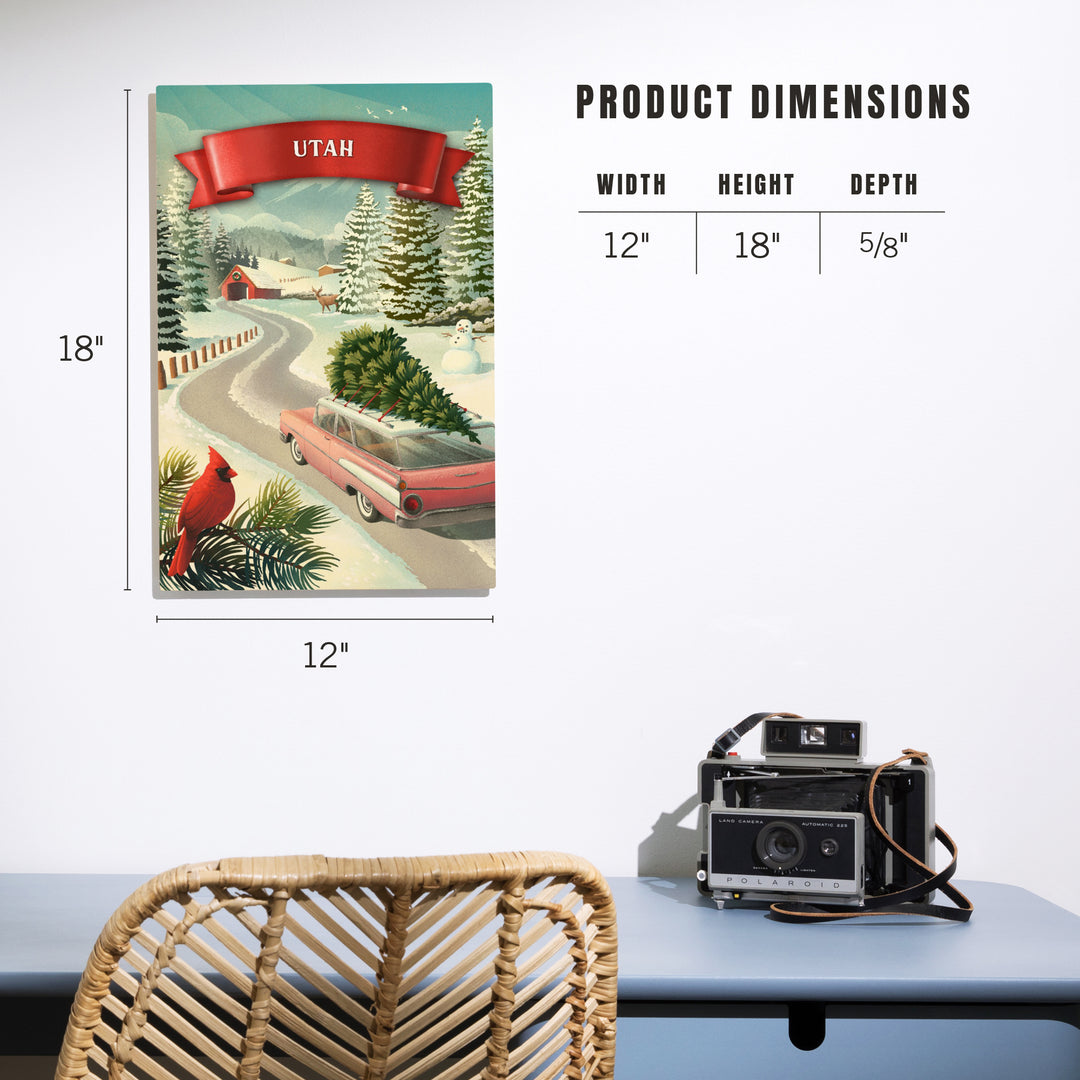 Utah, Christmas Holiday Tradition, Wood Signs and Postcards Wood Lantern Press