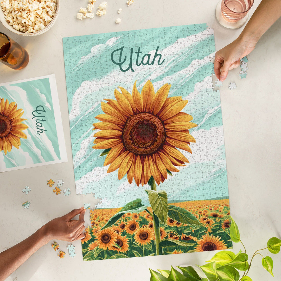 Utah, Dare to Bloom, Sunflower, Jigsaw Puzzle Puzzle Lantern Press