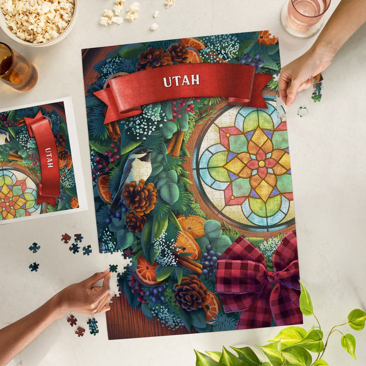 Utah, Front Door with Wreath, Jigsaw Puzzle Puzzle Lantern Press