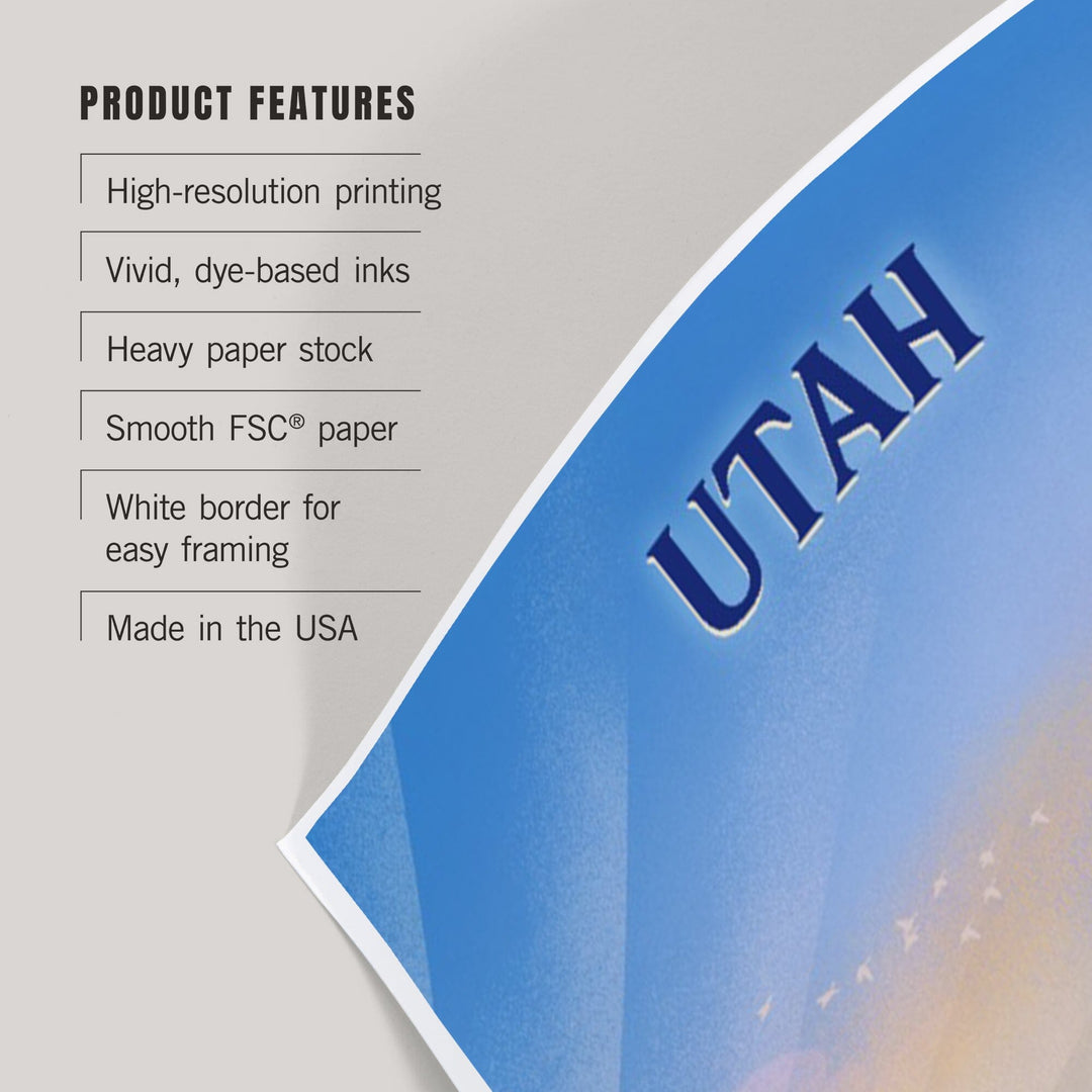 Utah, Lithograph, Bear Family in Field, Art & Giclee Prints Art Lantern Press