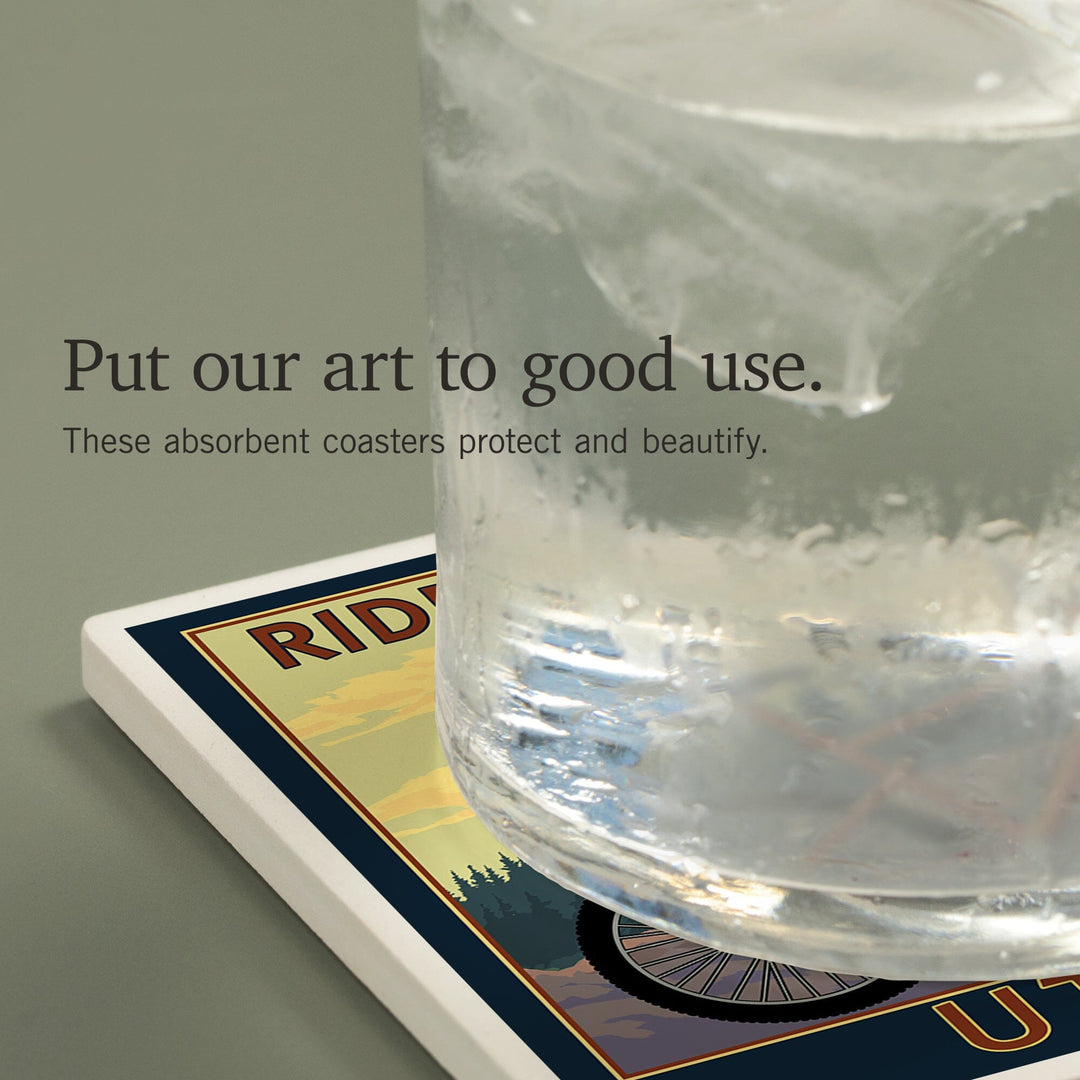 Utah, Mountain Bike Scene, Coasters Coasters Lantern Press