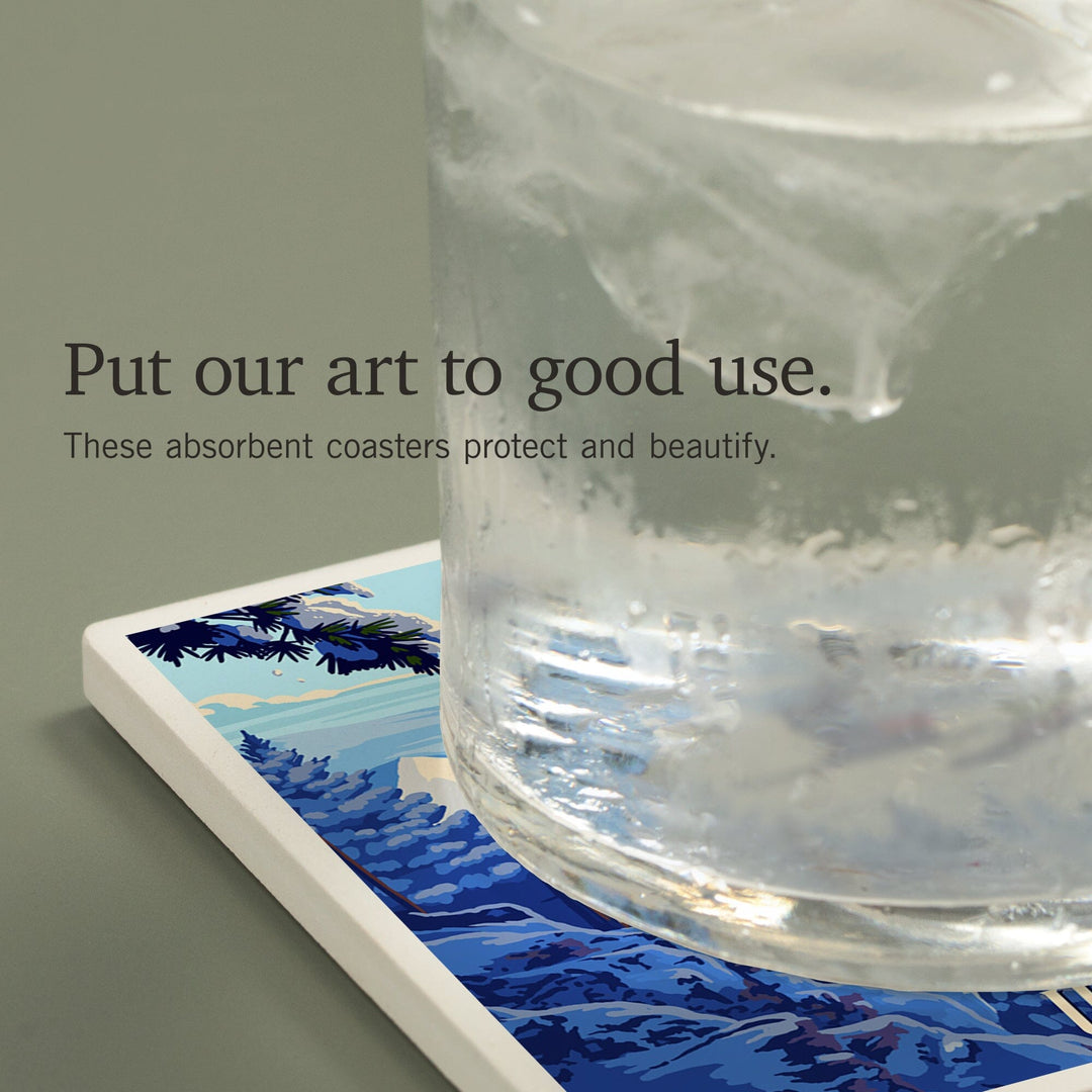 Utah, Ski Lift Above The Trees, Coasters Coasters Lantern Press