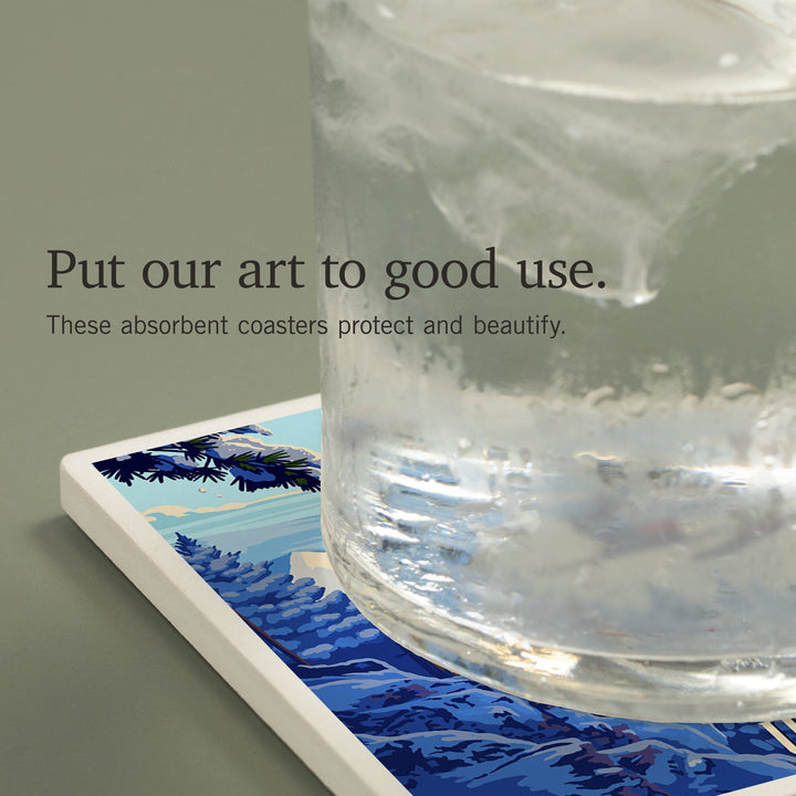 Utah, Ski Lift Above The Trees, Coasters Coasters Lantern Press