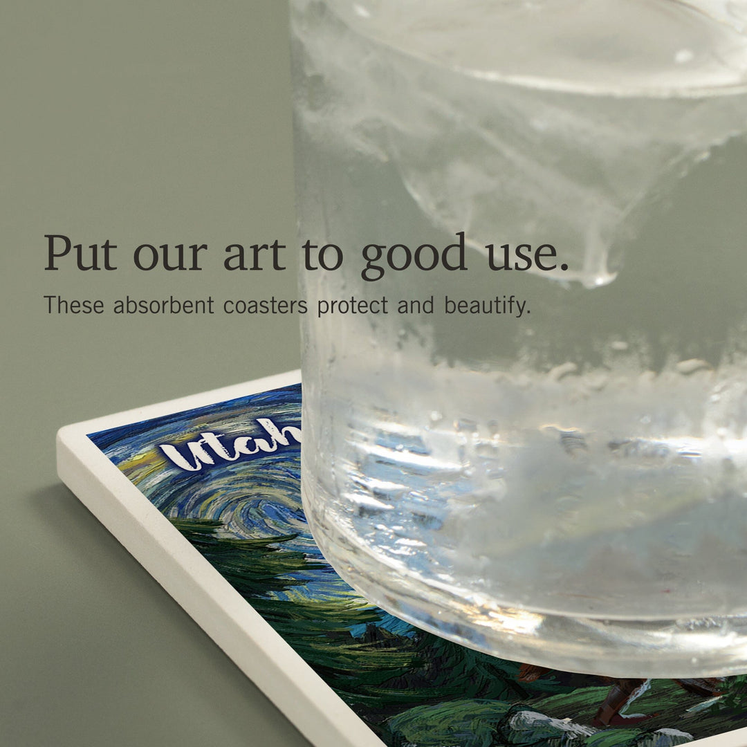 Utah, Starry Night, Bigfoot, Coasters Coasters Lantern Press