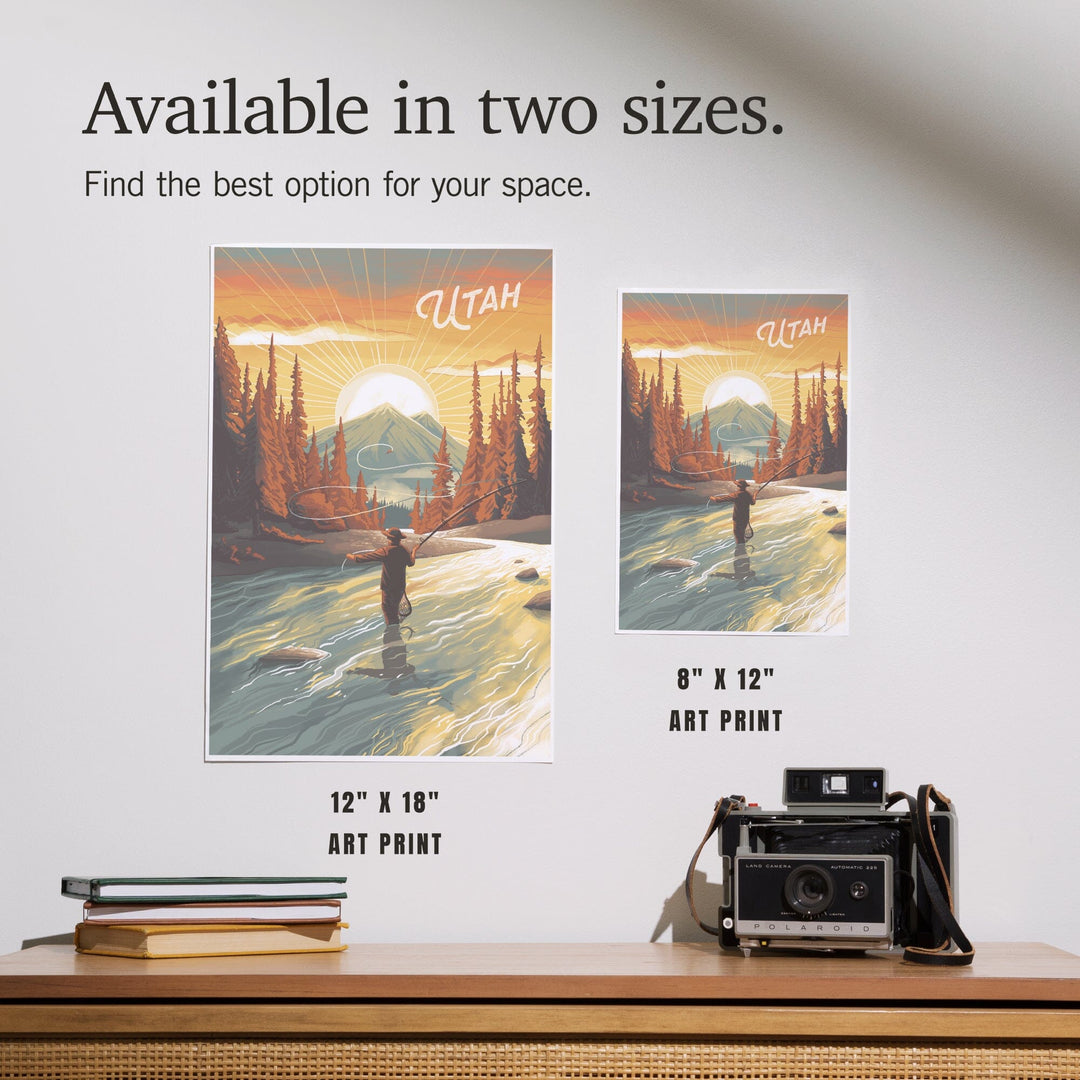 Utah, This is Living, Fishing with Mountain Art Lantern Press