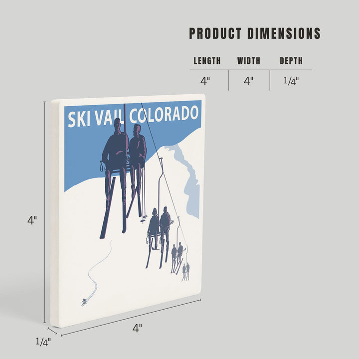 Vail, Colorado, Ski Lift, Coasters Coasters Lantern Press