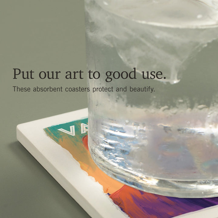 Vancouver, Canada, Black Bear, Vivid, Coasters Coasters Lantern Press