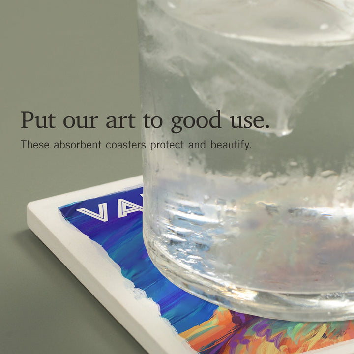 Vancouver, Canada, Sea Otter, Vivid Series, Coasters Coasters Lantern Press