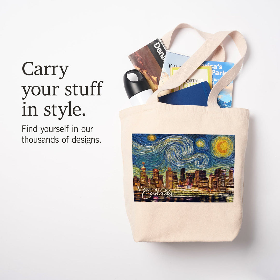Vancouver, Canada, Starry Night, Tote Bag Totes Lantern Press