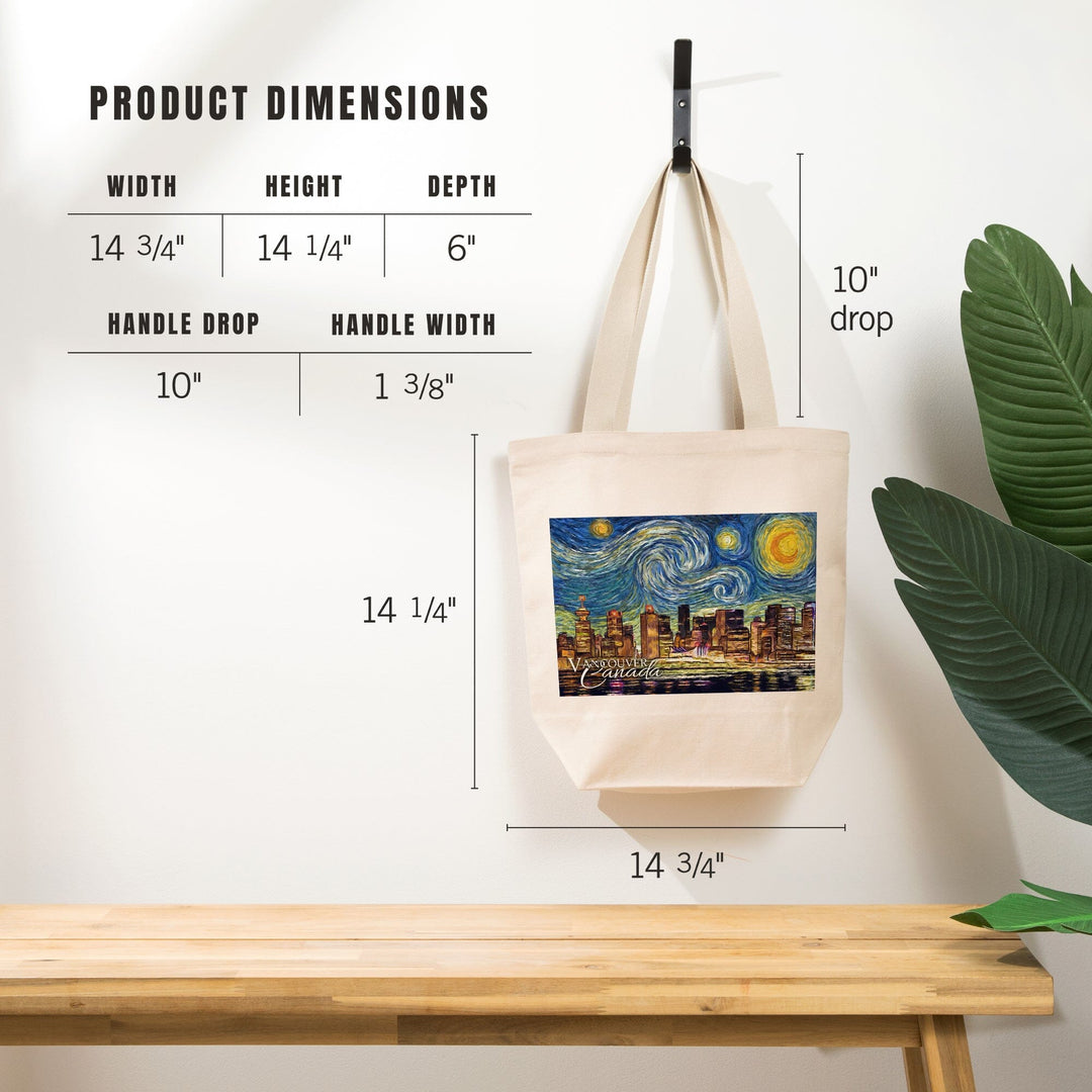Vancouver, Canada, Starry Night, Tote Bag Totes Lantern Press
