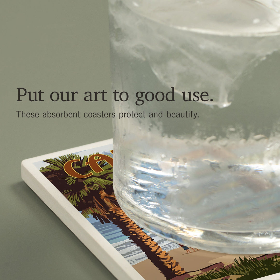 Venice Beach, California, Destinations Sign, Coasters Coasters Lantern Press