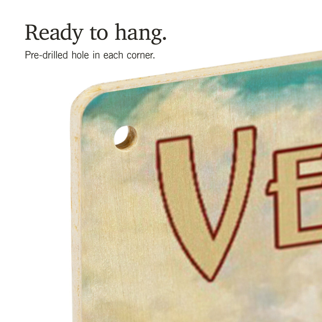 Ventura, California, Camper Van, Lantern Press Artwork, Wood Signs and Postcards Wood Lantern Press