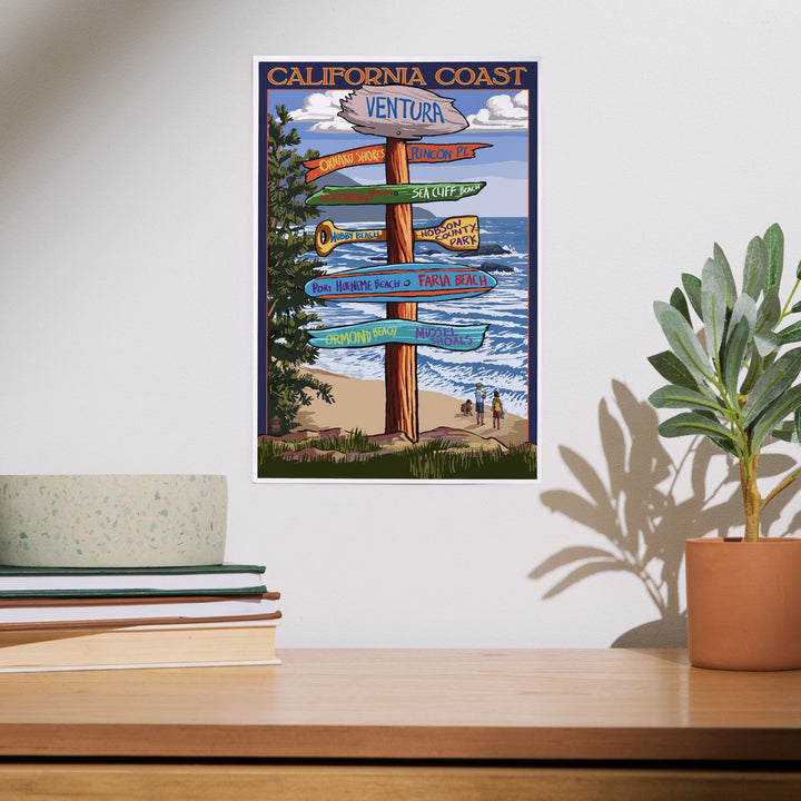 Ventura, California, Destinations Sign, Art & Giclee Prints Art Lantern Press