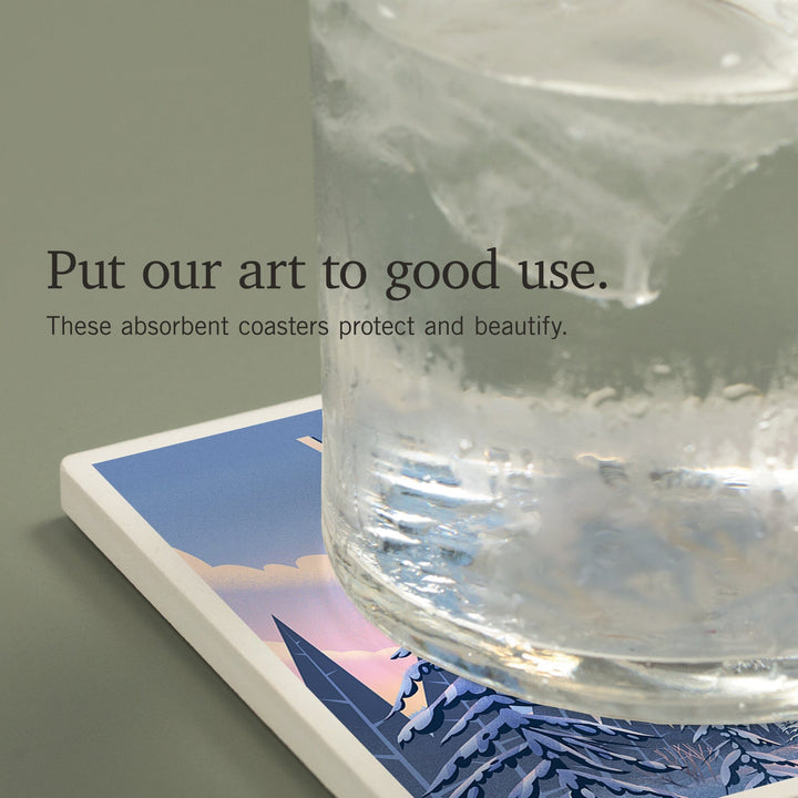 Vermont, Chill on the Uphill, Ski Lift, Coasters Coasters Lantern Press