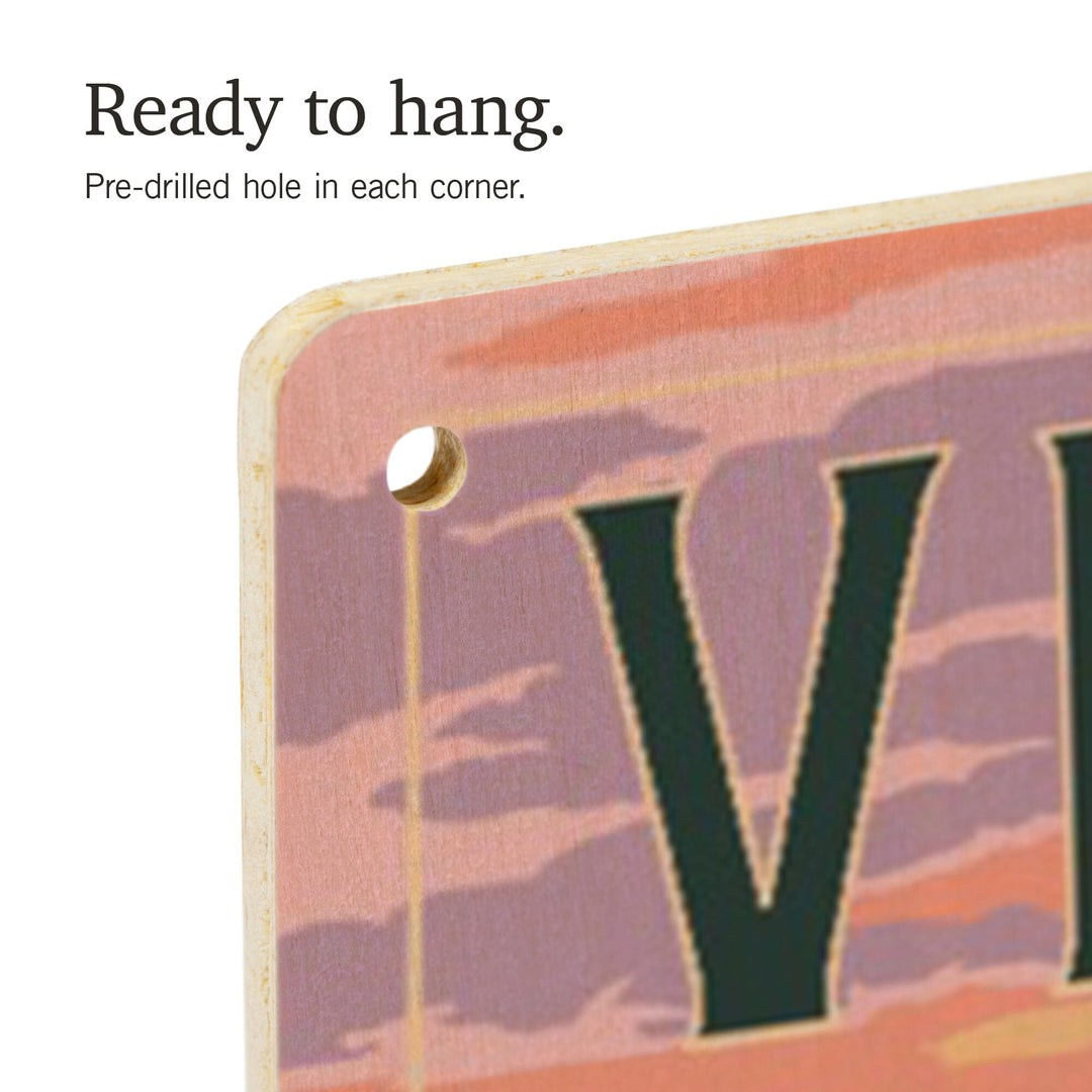 Vermont, Lake & Bear Family, Lantern Press Artwork, Wood Signs and Postcards Wood Lantern Press