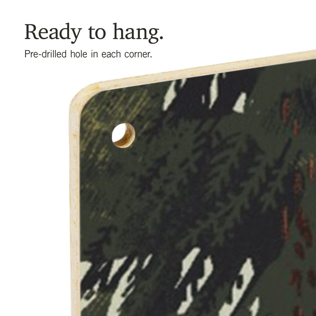 Vermont, Off To Wander, Cycling with Hills, Wood Signs and Postcards Wood Lantern Press