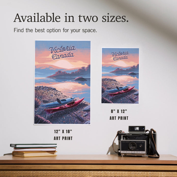 Victoria, Canada, Get Outside Series, Glassy Sunrise, Kayak, Art & Giclee Prints Art Lantern Press