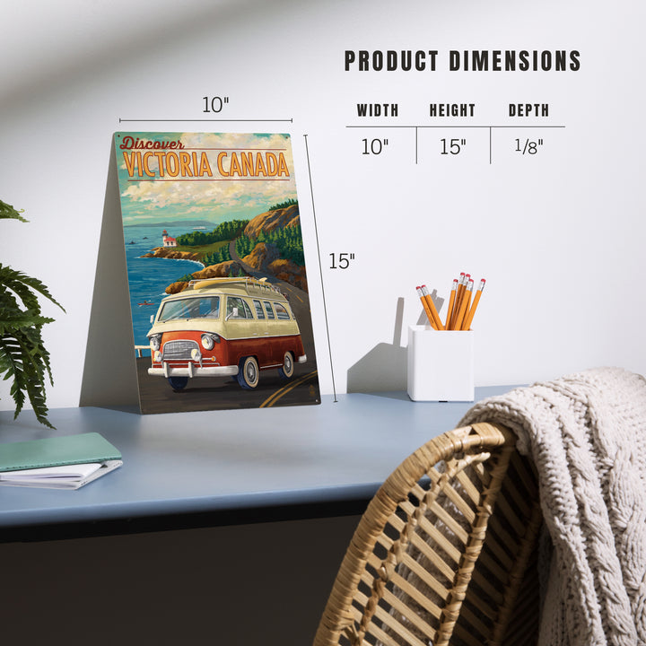 Victoria, Canada, Painterly, Camper Van, Wood Signs and Postcards Wood Lantern Press