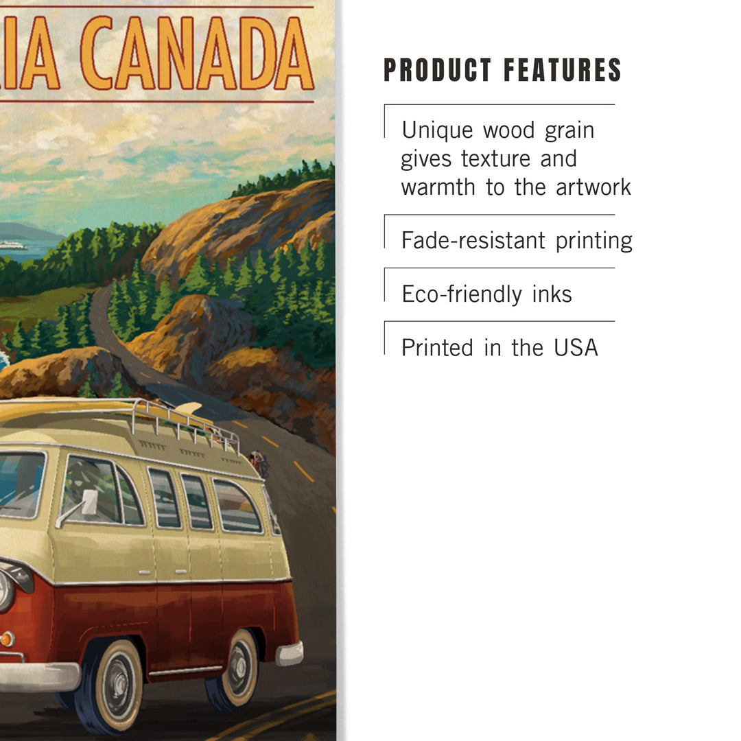 Victoria, Canada, Painterly, Camper Van, Wood Signs and Postcards Wood Lantern Press