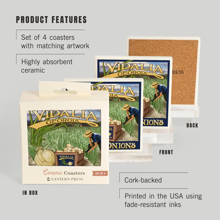 Vidalia, Georgia, Onion Field, Coasters Coasters Lantern Press