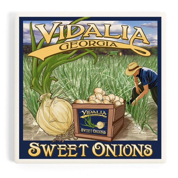 Vidalia, Georgia, Onion Field, Coasters Coasters Lantern Press Coaster