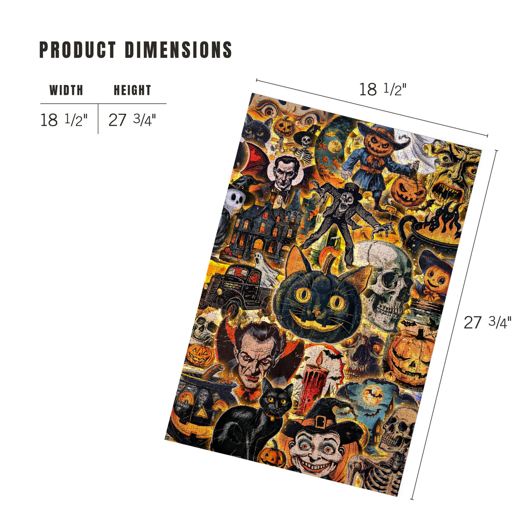 Vintage Halloween Collage, Jigsaw Puzzle Puzzle Lantern Press