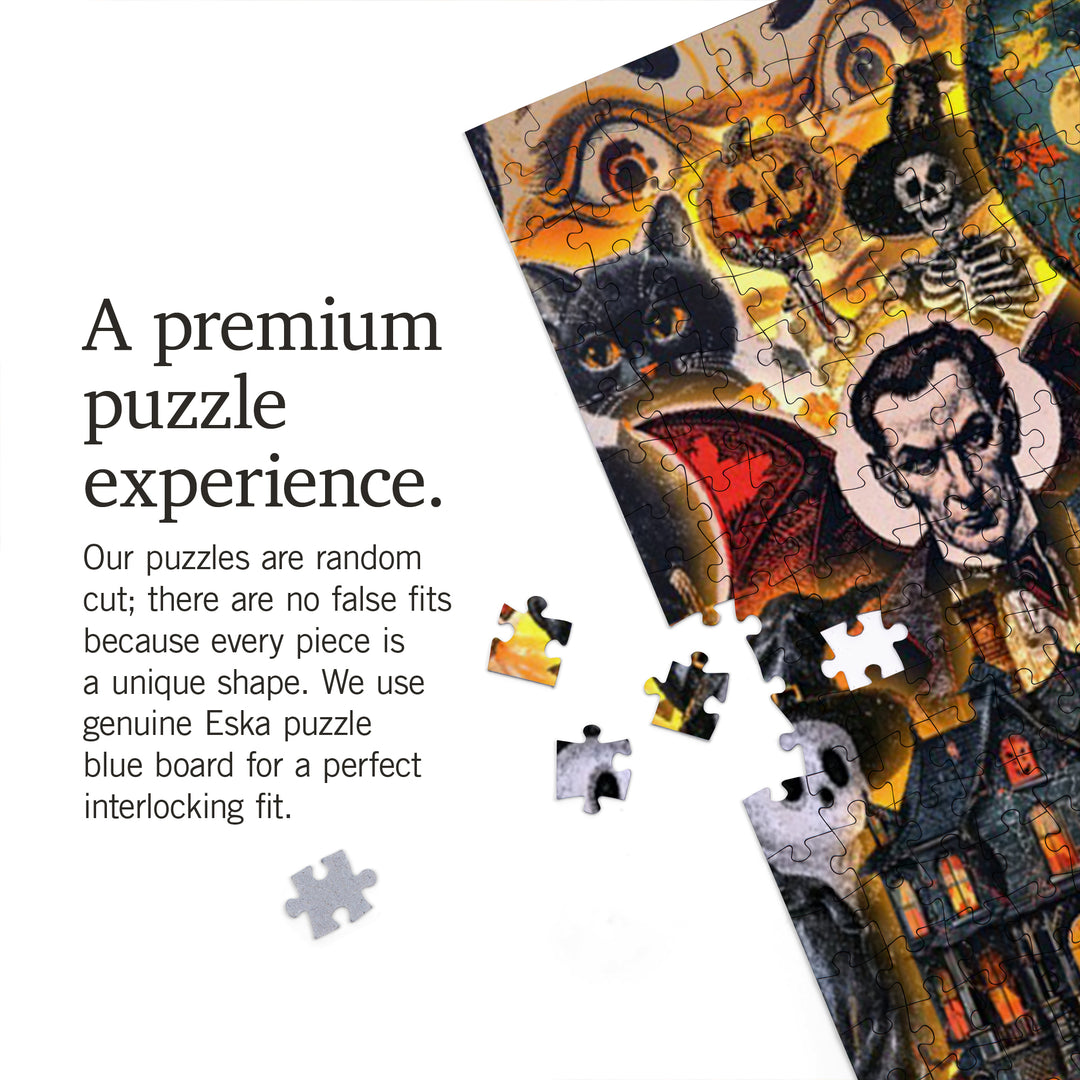 Vintage Halloween Collage, Jigsaw Puzzle Puzzle Lantern Press